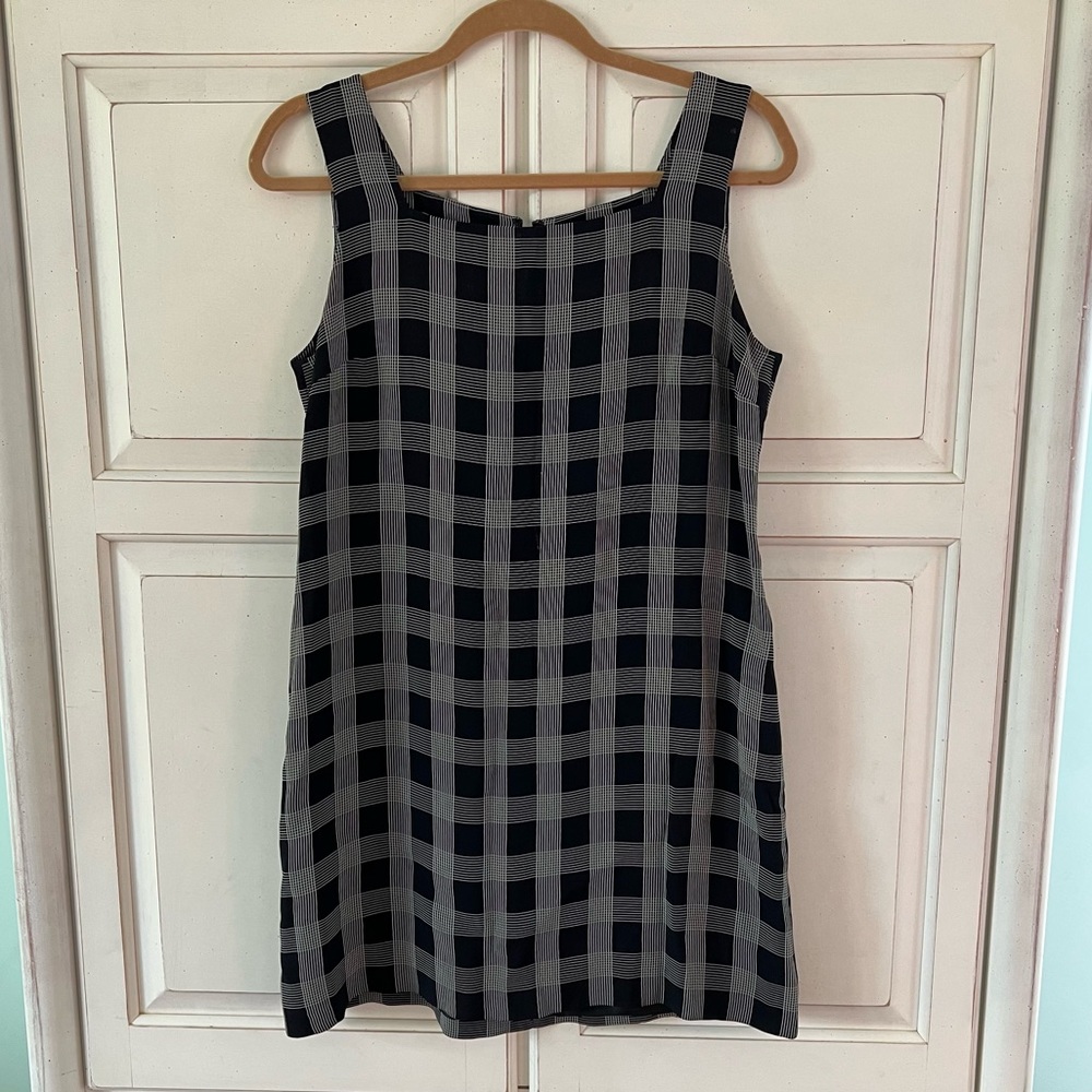 DKNY Sleeveless Plaid Pattern Dress